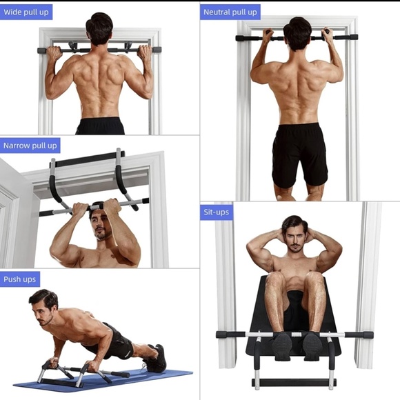 Pull Up grip Bar hanging Door frame 350 lb Capacity Sturdy Construction Home Gym - Picture 9 of 9